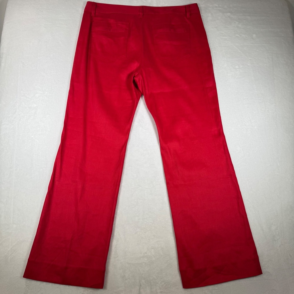 Cabi Womens 16 Red Valentine Trouser Wide Leg Linen Blend Pants 5503R Stretch - Picture 3 of 8